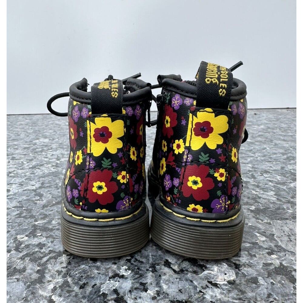 Dr Martens Toddler Girls Size 4 Brooklee B Floral Lace Up Side Zip Boots - Picture 7 of 8
